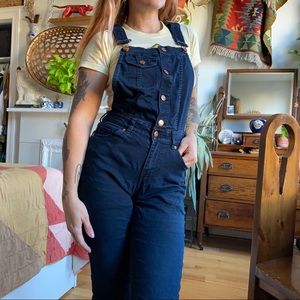 H&M divided bib overalls navy blue skinny sz6 28